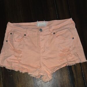 Altar'd State Pink Jean Shorts Distressed Denim